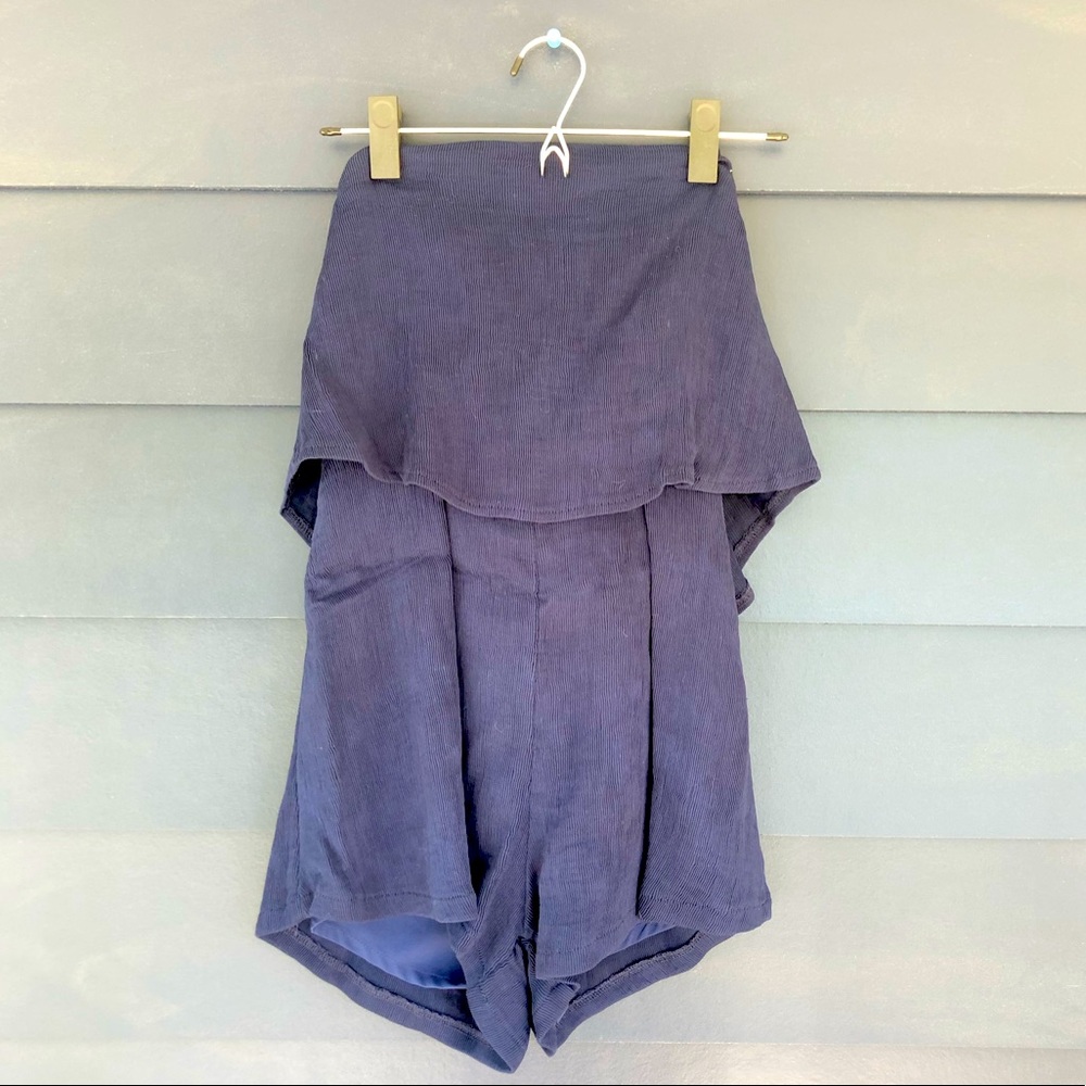 Navy blue strapless romper